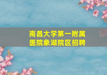 南昌大学第一附属医院象湖院区招聘