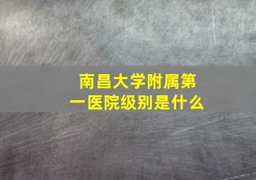 南昌大学附属第一医院级别是什么