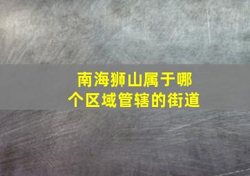 南海狮山属于哪个区域管辖的街道