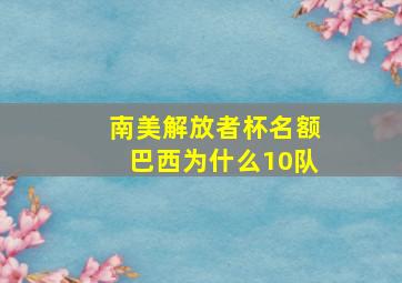 南美解放者杯名额巴西为什么10队