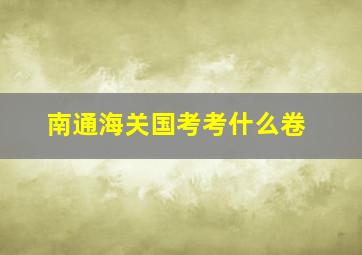 南通海关国考考什么卷