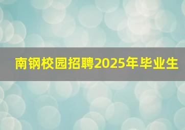 南钢校园招聘2025年毕业生