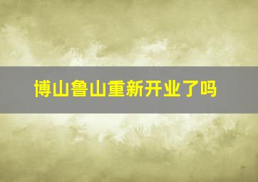 博山鲁山重新开业了吗