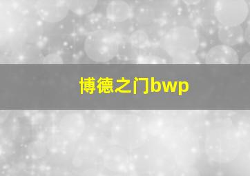 博德之门bwp