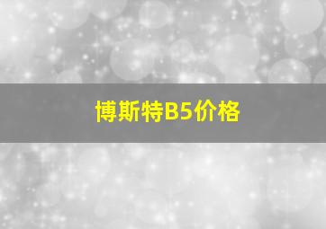 博斯特B5价格