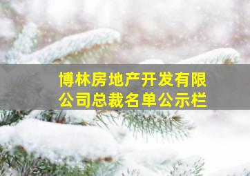 博林房地产开发有限公司总裁名单公示栏