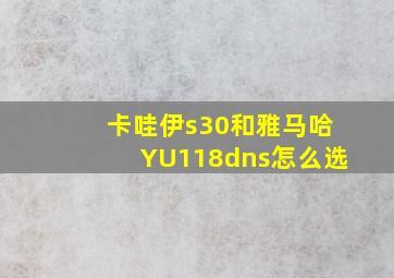 卡哇伊s30和雅马哈YU118dns怎么选