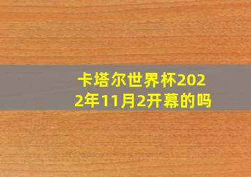 卡塔尔世界杯2022年11月2开幕的吗