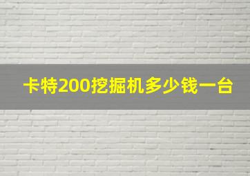 卡特200挖掘机多少钱一台