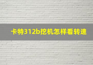 卡特312b挖机怎样看转速