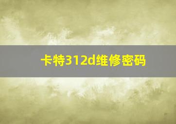 卡特312d维修密码