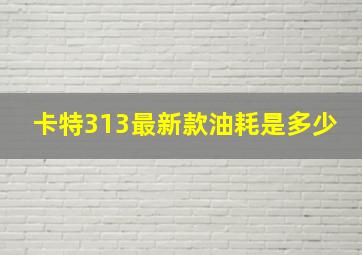 卡特313最新款油耗是多少