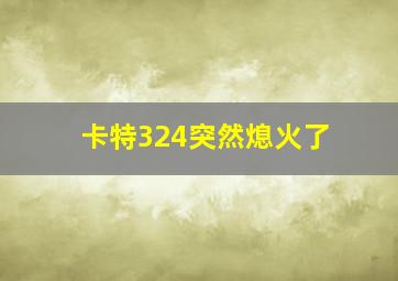 卡特324突然熄火了