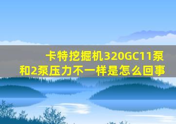 卡特挖掘机320GC11泵和2泵压力不一样是怎么回事