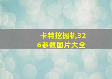 卡特挖掘机326参数图片大全