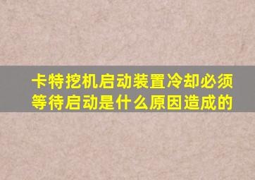 卡特挖机启动装置冷却必须等待启动是什么原因造成的