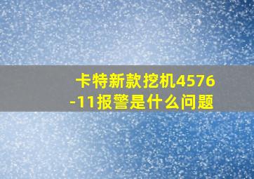 卡特新款挖机4576-11报警是什么问题