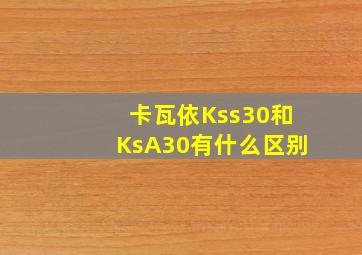 卡瓦依Kss30和KsA30有什么区别