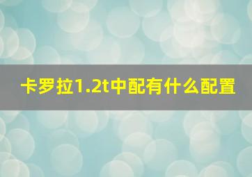 卡罗拉1.2t中配有什么配置