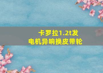 卡罗拉1.2t发电机异响换皮带轮