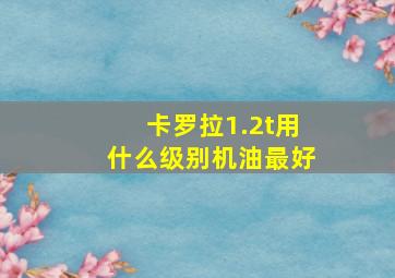 卡罗拉1.2t用什么级别机油最好