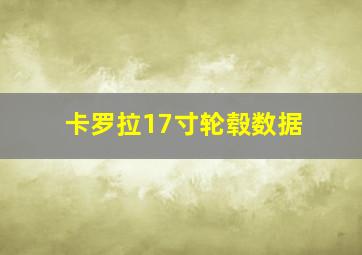 卡罗拉17寸轮毂数据