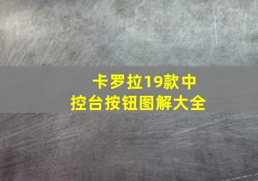 卡罗拉19款中控台按钮图解大全