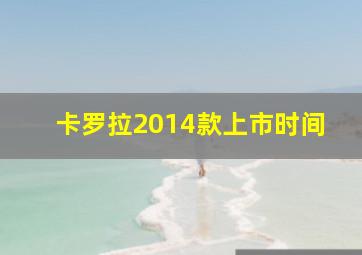 卡罗拉2014款上市时间