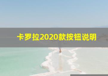 卡罗拉2020款按钮说明