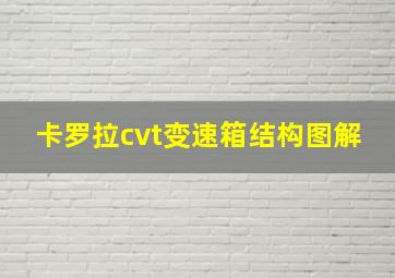 卡罗拉cvt变速箱结构图解