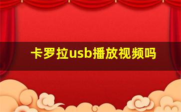 卡罗拉usb播放视频吗