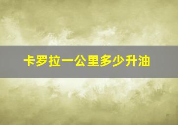 卡罗拉一公里多少升油