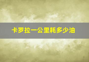 卡罗拉一公里耗多少油