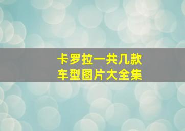 卡罗拉一共几款车型图片大全集