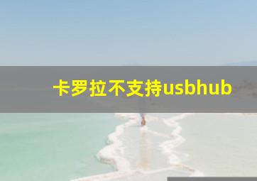 卡罗拉不支持usbhub