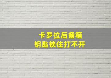 卡罗拉后备箱钥匙锁住打不开