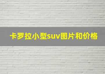 卡罗拉小型suv图片和价格