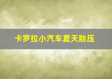 卡罗拉小汽车夏天胎压