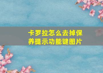 卡罗拉怎么去掉保养提示功能键图片