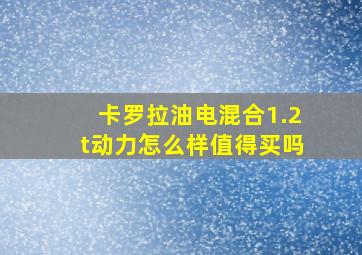 卡罗拉油电混合1.2t动力怎么样值得买吗