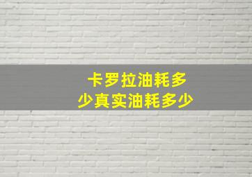 卡罗拉油耗多少真实油耗多少