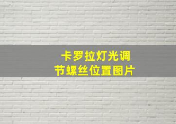 卡罗拉灯光调节螺丝位置图片