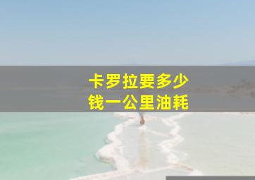 卡罗拉要多少钱一公里油耗