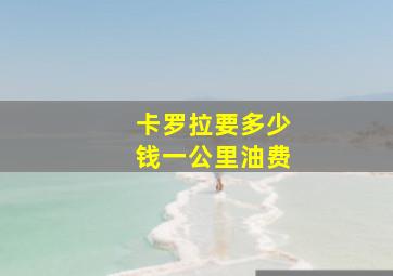 卡罗拉要多少钱一公里油费