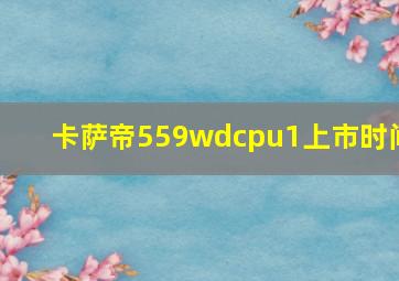 卡萨帝559wdcpu1上市时间