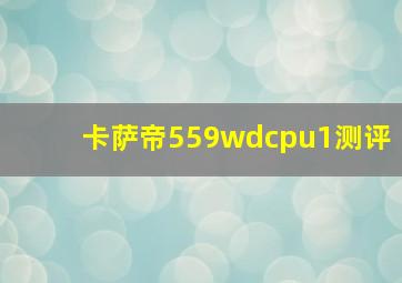 卡萨帝559wdcpu1测评