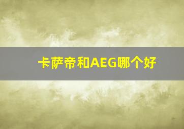 卡萨帝和AEG哪个好