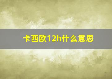 卡西欧12h什么意思