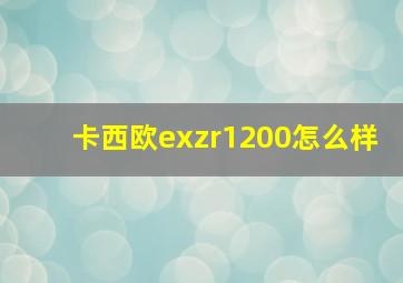 卡西欧exzr1200怎么样