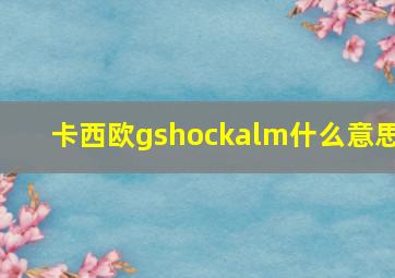 卡西欧gshockalm什么意思